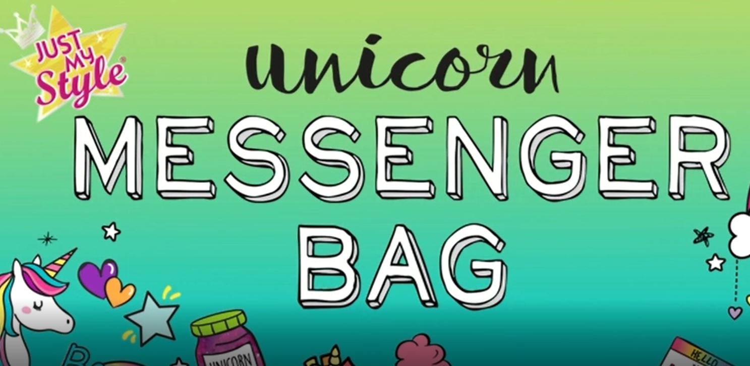 Just My Style color your own unicorn messenger bag panel